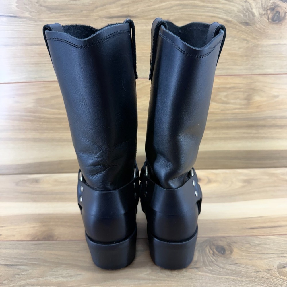 Durango Harness Biker boots Womens 8.5 M Black Leather Moto Riding Square Toe - Picture 8 of 11